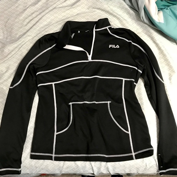 black and white fila jacket